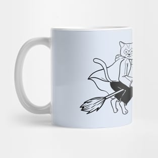 Cat Witch, Halloween Cat Gift, Halloween Witch, Black Cat, Flying Cat Mug